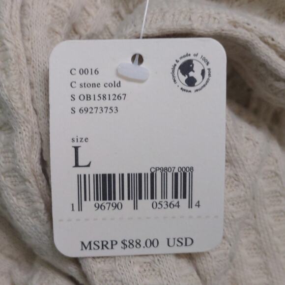 Free People Juicy Long Sleeve Top Stone Cold Cowlneck Crossover Oversized L New - Picture 10 of 11